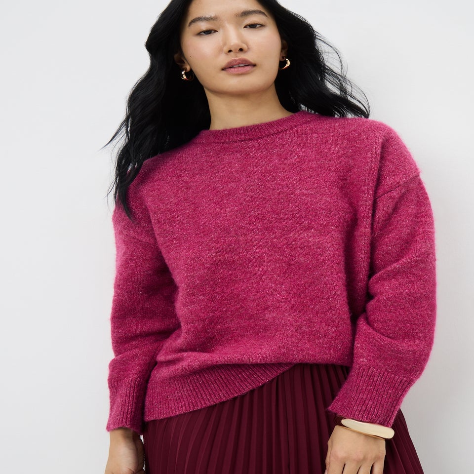 Raspberry Oversized Fluffy Jumper