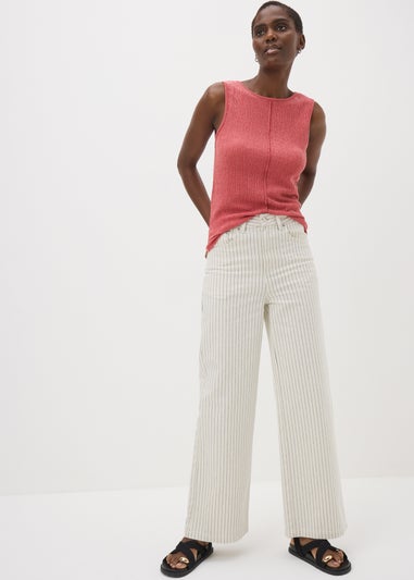 Pink Textured Seam Vest Top