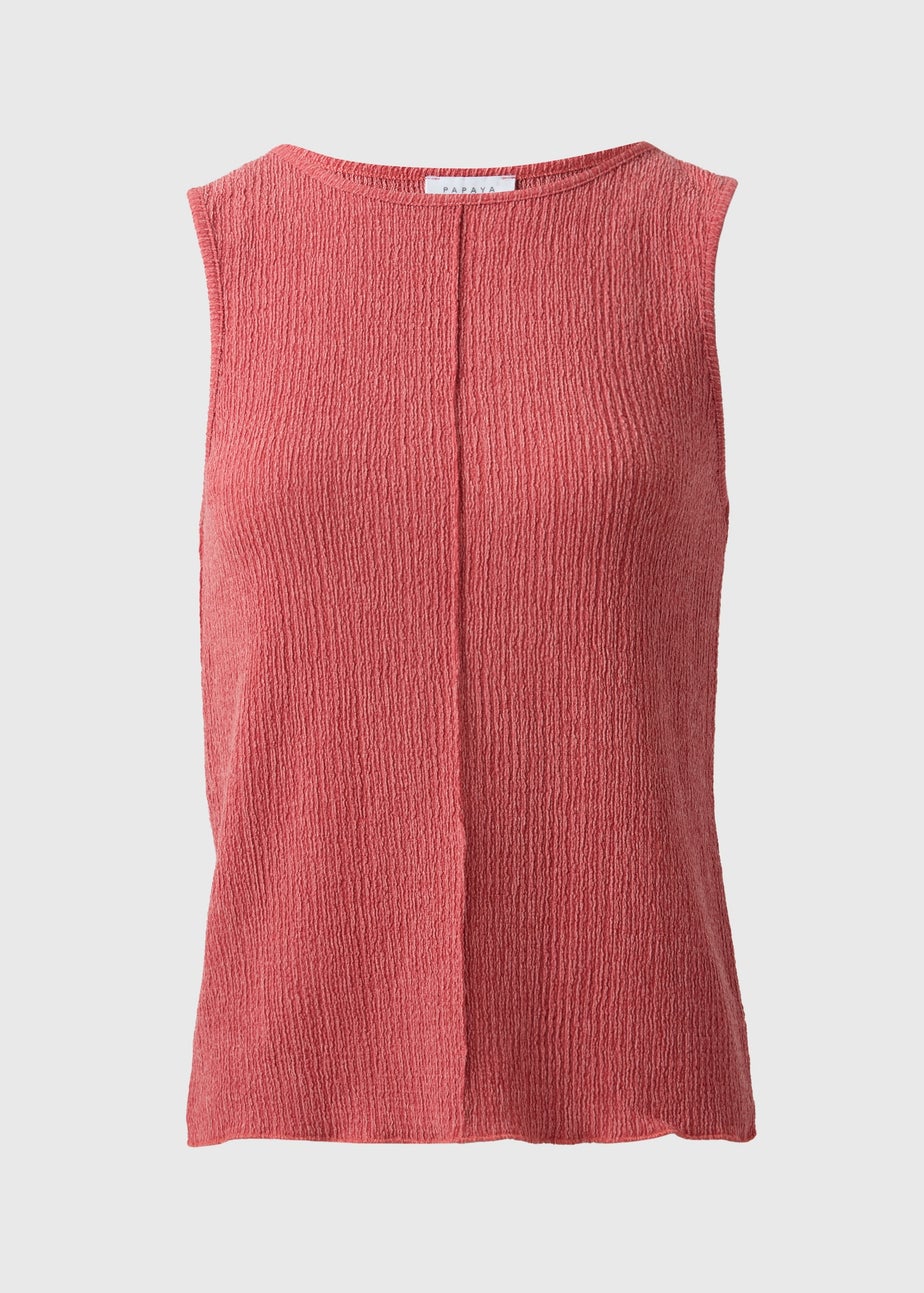 Pink Textured Seam Vest Top