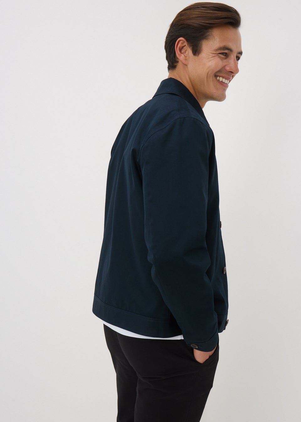 Navy Button Smart Shacket