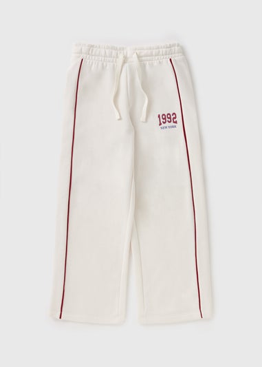 Girls Cream New York Wide Leg Joggers (7-15yrs)
