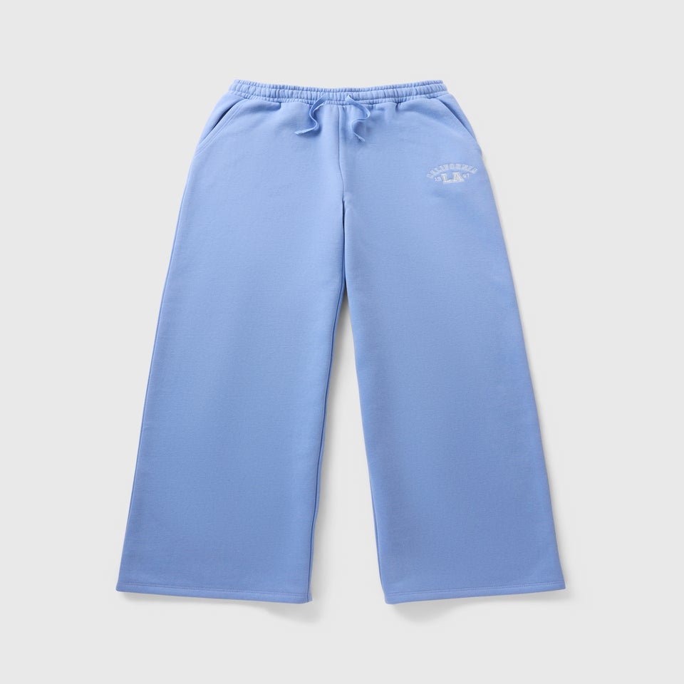 Girls Blue LA Wide Leg Jogging Bottoms (7-15yrs)