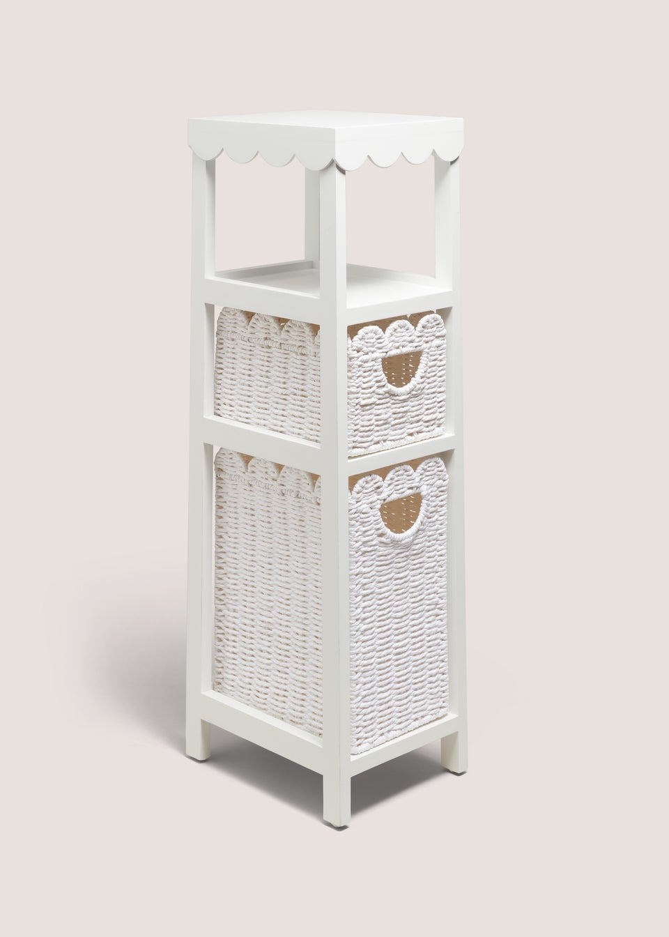 White Scallop Wood Drawers