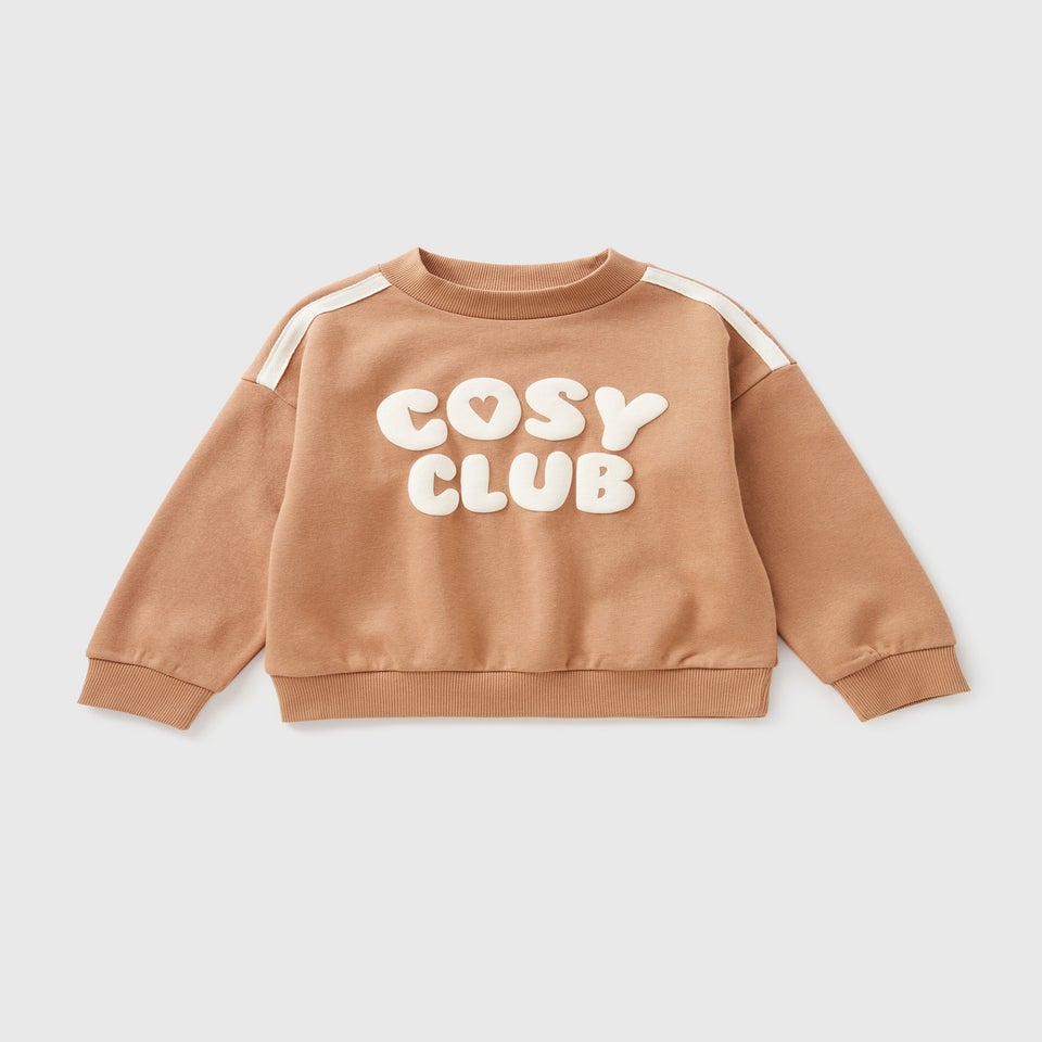 Girls Beige Cosy Club Sweatshirt (7-15yrs)