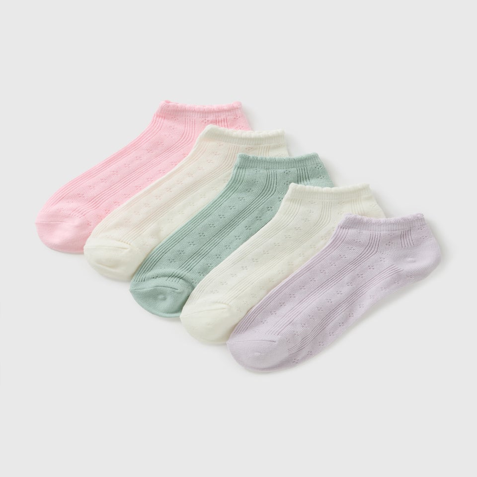 5 Pack Multicolour Pointelle Socks