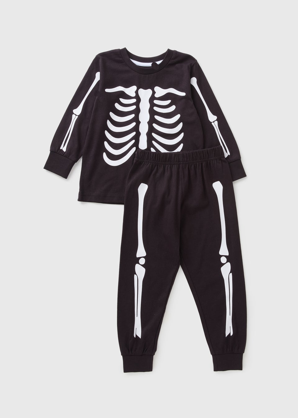 Kids Black Halloween Skeleton Pyjama Set (1-13yrs)