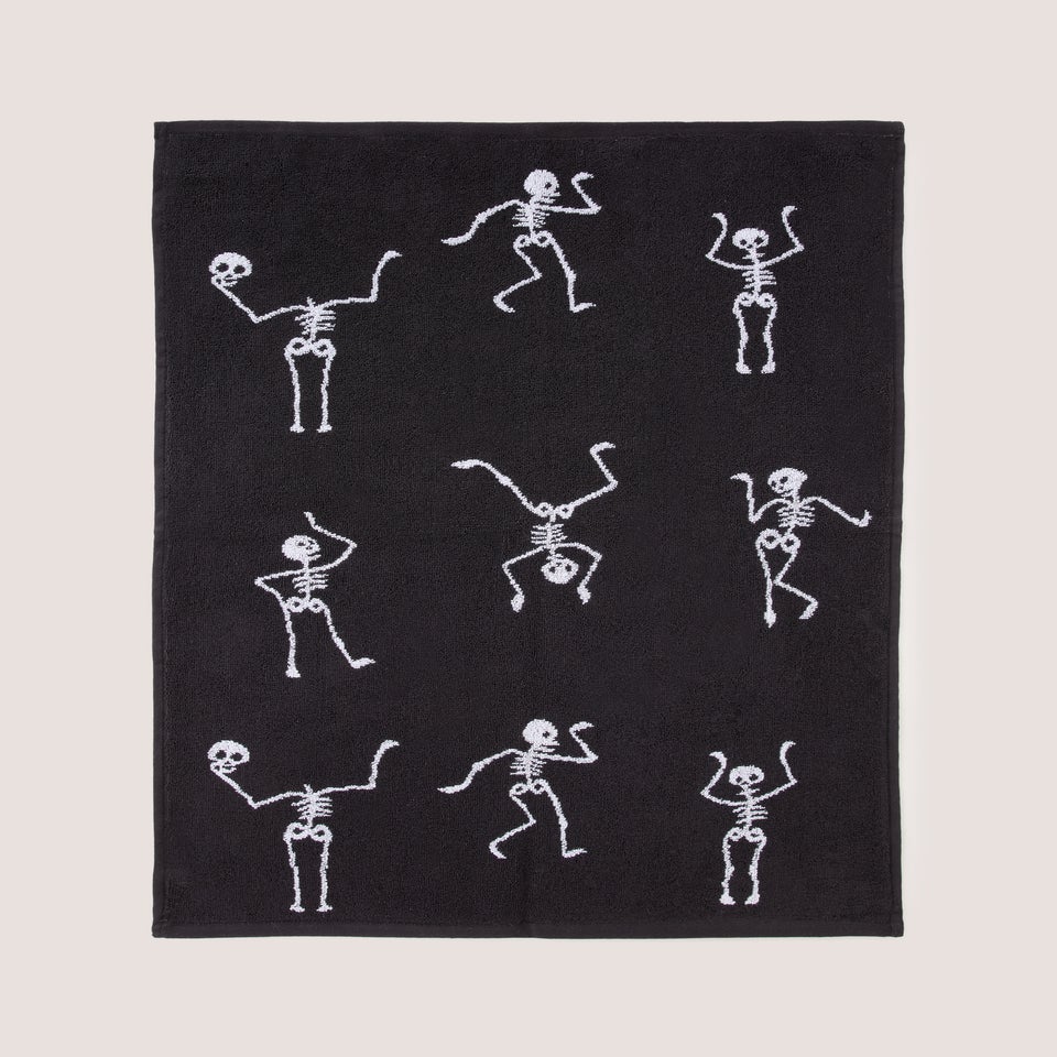 Black Skeleton Hand Towel