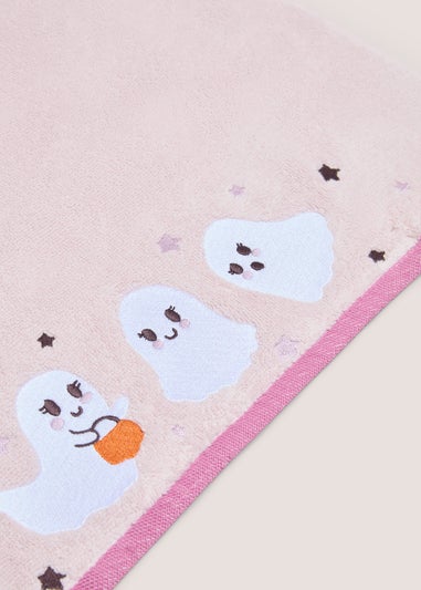 Pink Halloween Ghost Hand Towel