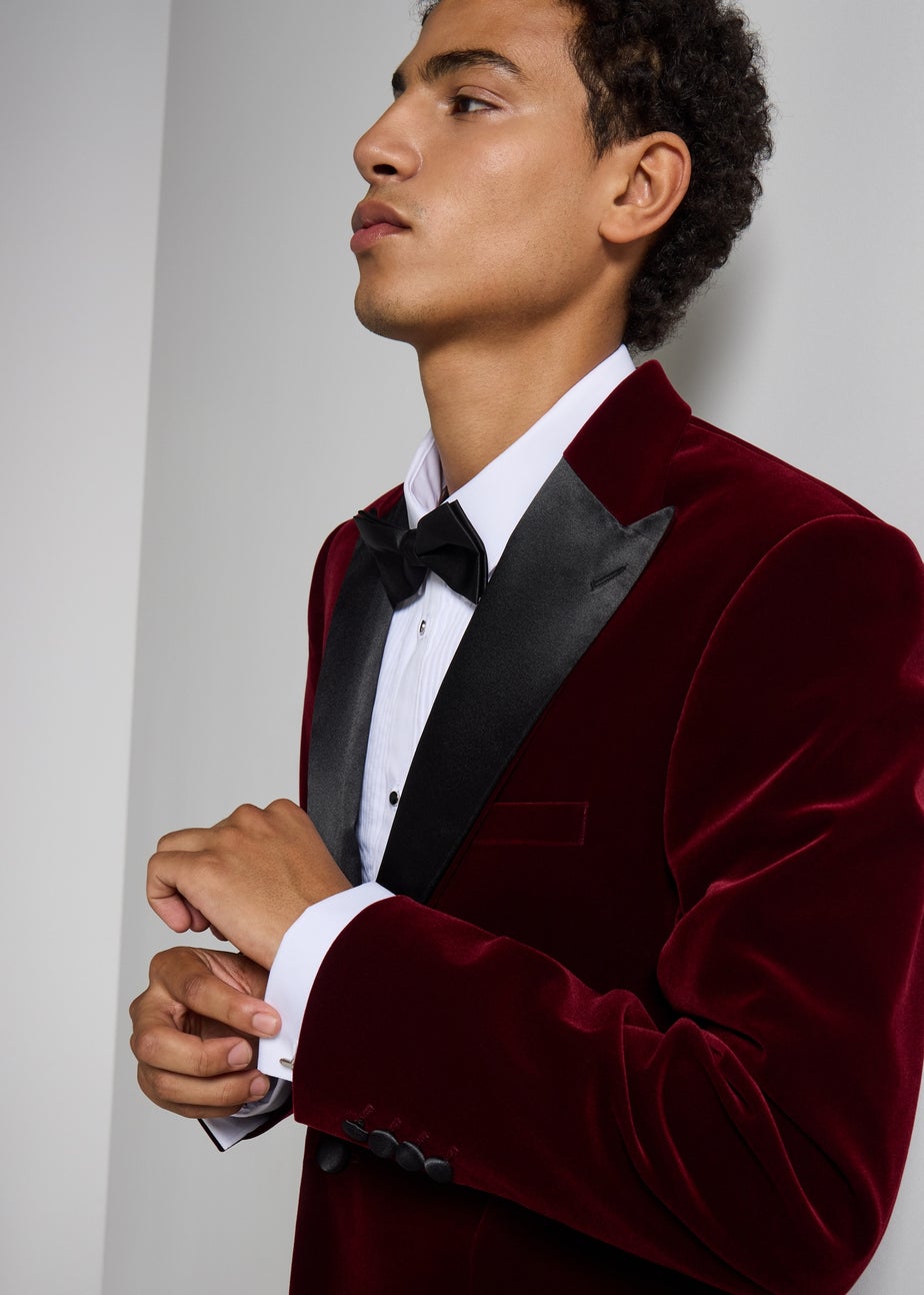 Taylor & Wright Burgundy Velvet Blazer