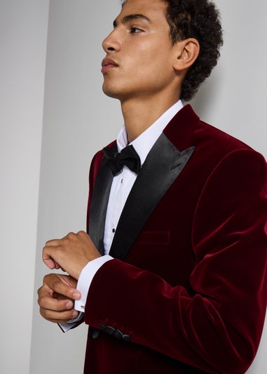 Taylor & Wright Burgundy Velvet Blazer