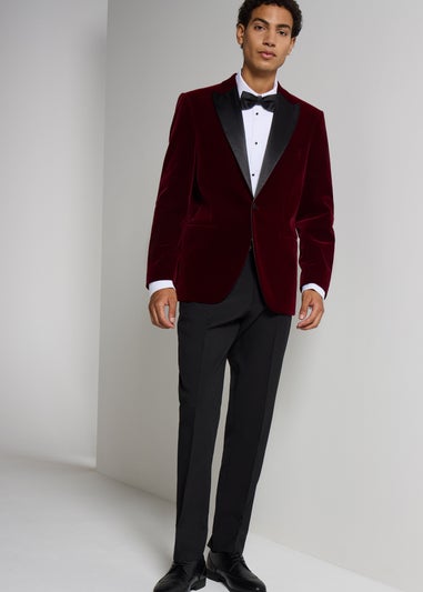 Taylor & Wright Burgundy Velvet Blazer