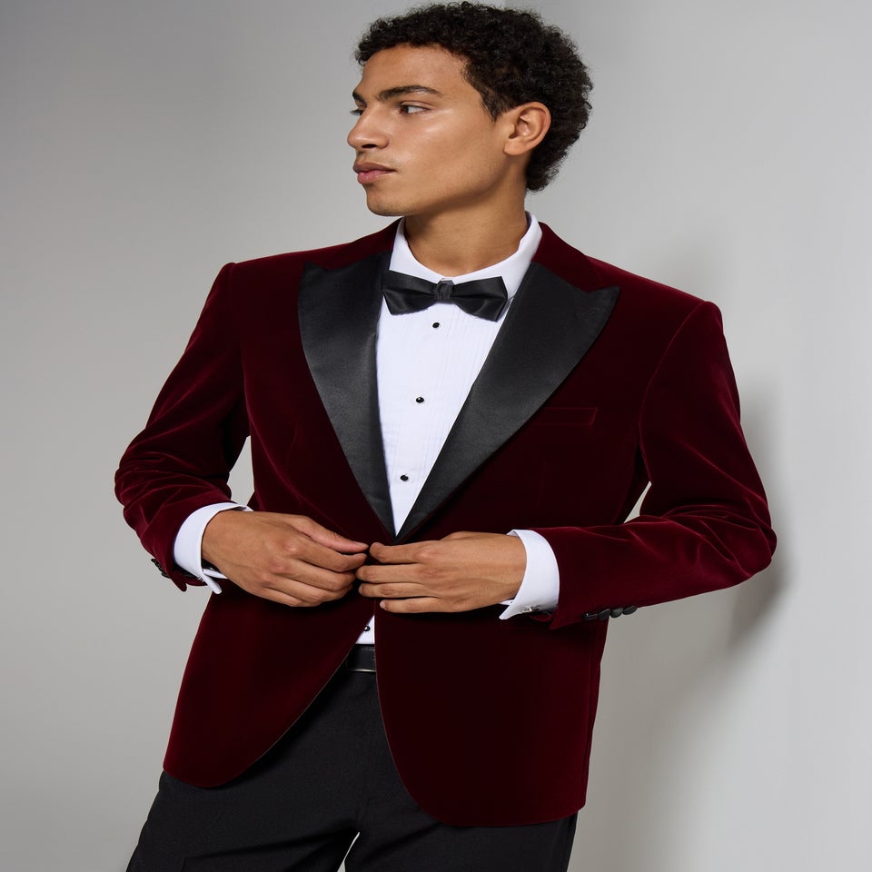 Taylor & Wright Burgundy Velvet Blazer