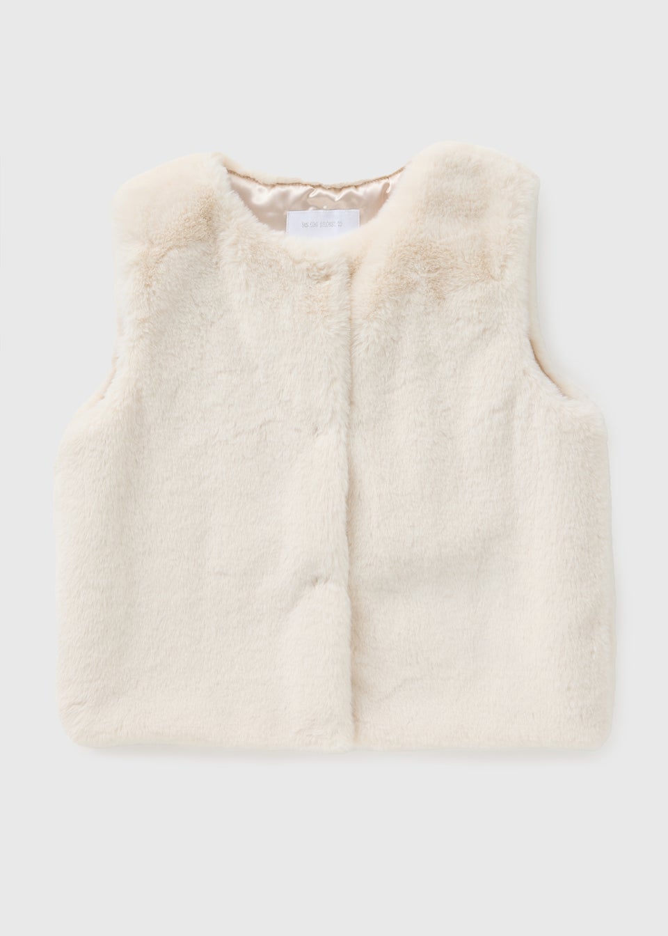 Girls Cream Faux Fur Gilet (7-15yrs)