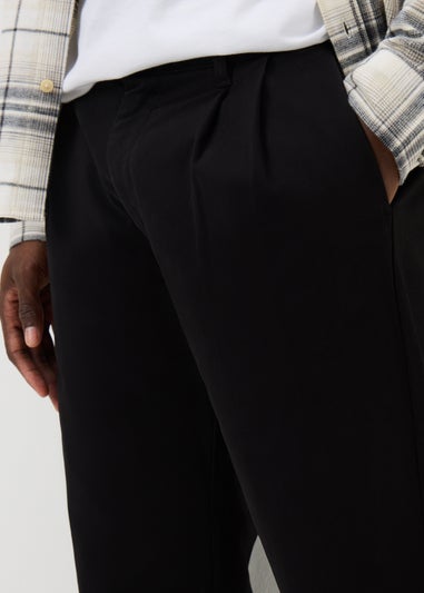 Black Pleated Chinos