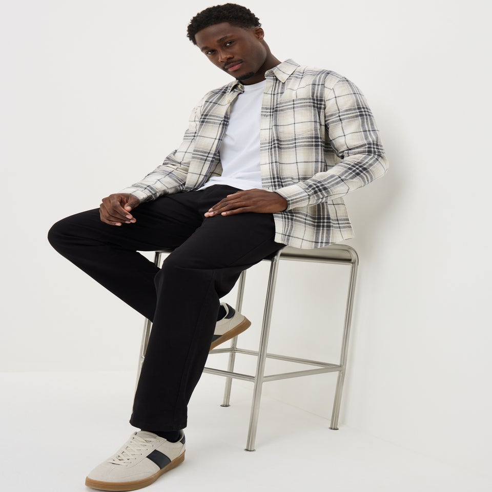 Black Pleated Chinos