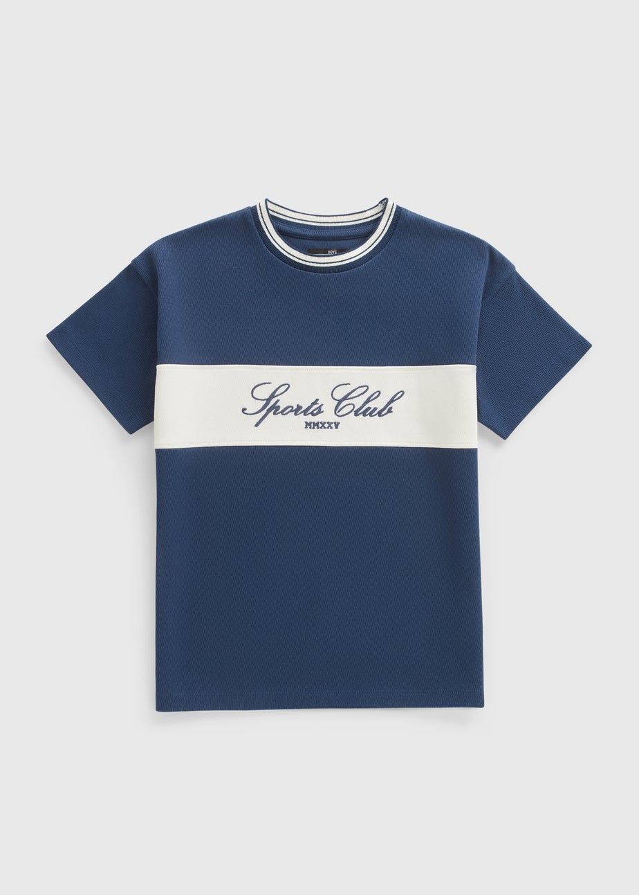 Boys Navy Sports Club T-Shirt (7-15yrs)