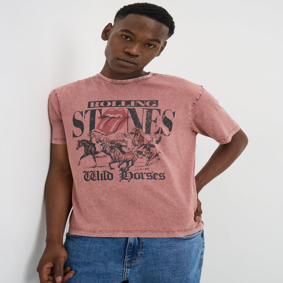 Rolling Stones Burgundy Washed T-Shirt