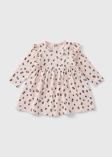 Girls Pink Leopard Dress (Newborn-23mths)