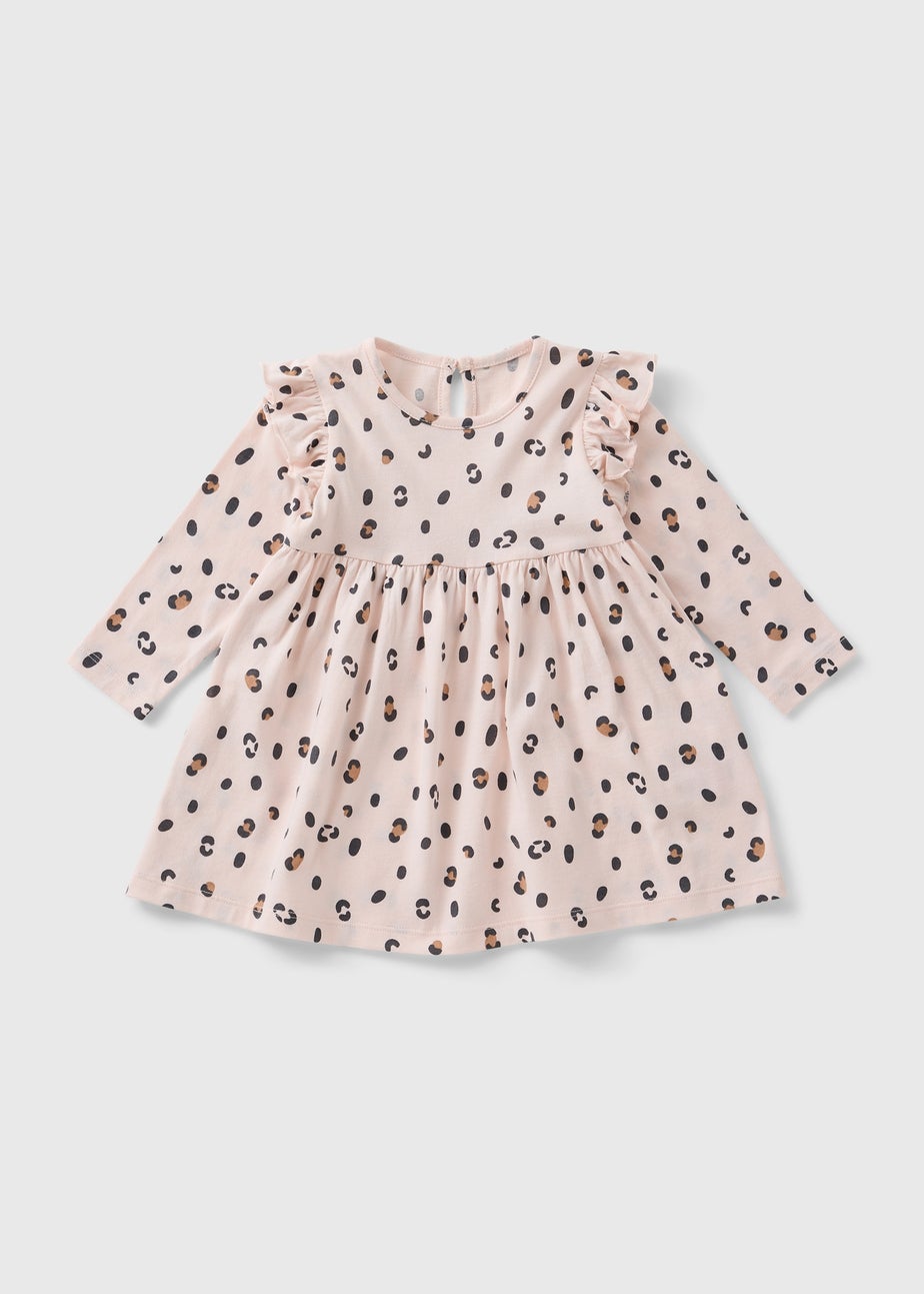 Girls Pink Leopard Dress (Newborn-23mths)