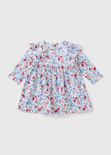 Baby Multicolour Cherry Floral Dress (Newborn-23mths)