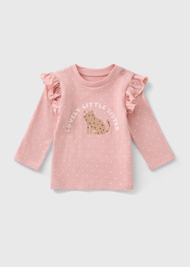 Baby Pink Cat Little Sister Top (Newborn-23mths)