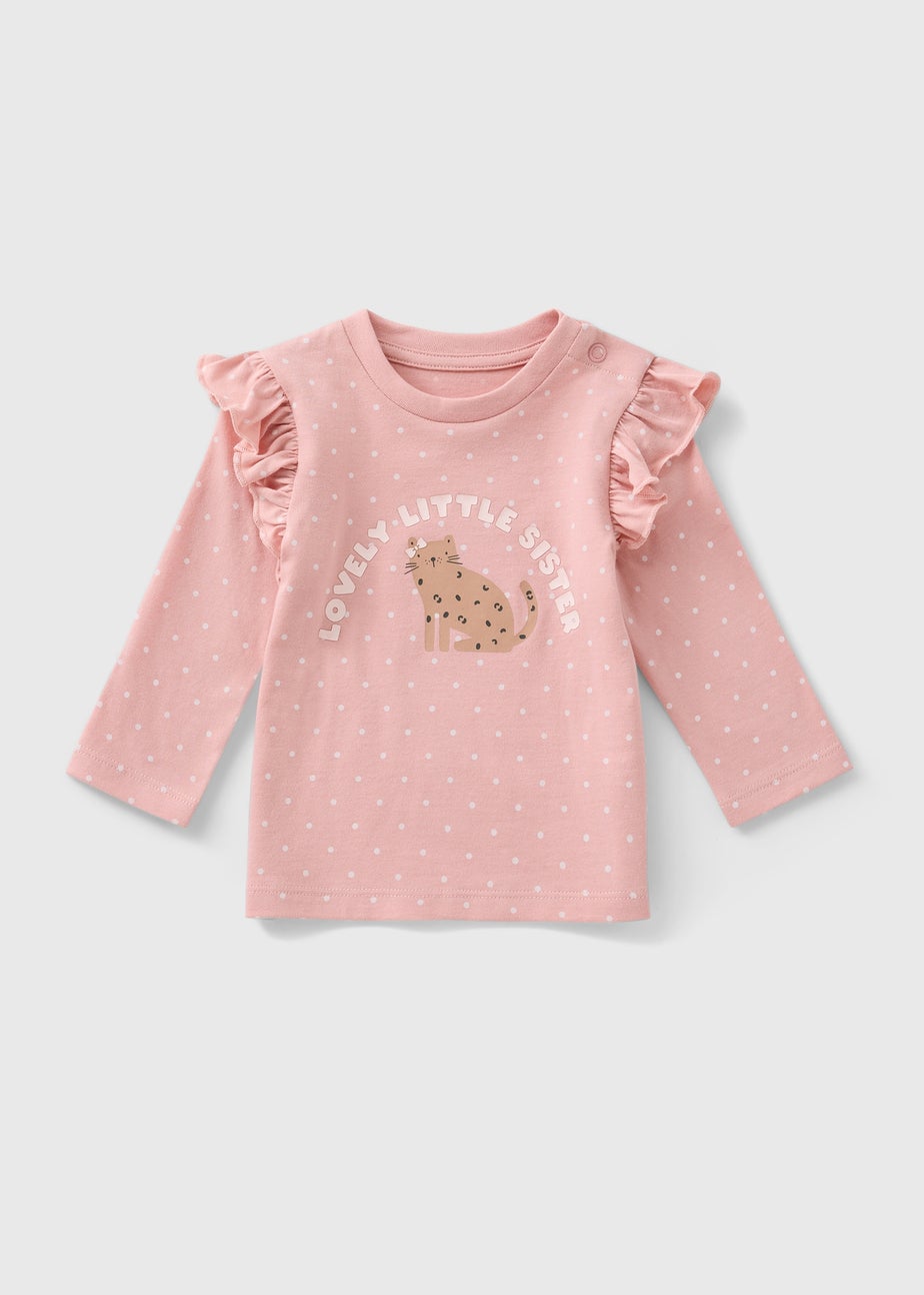 Baby Pink Cat Little Sister Top (Newborn-23mths)