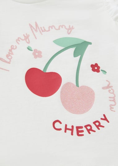 Baby White Cherry Mummy Top (Newborn-23mths)