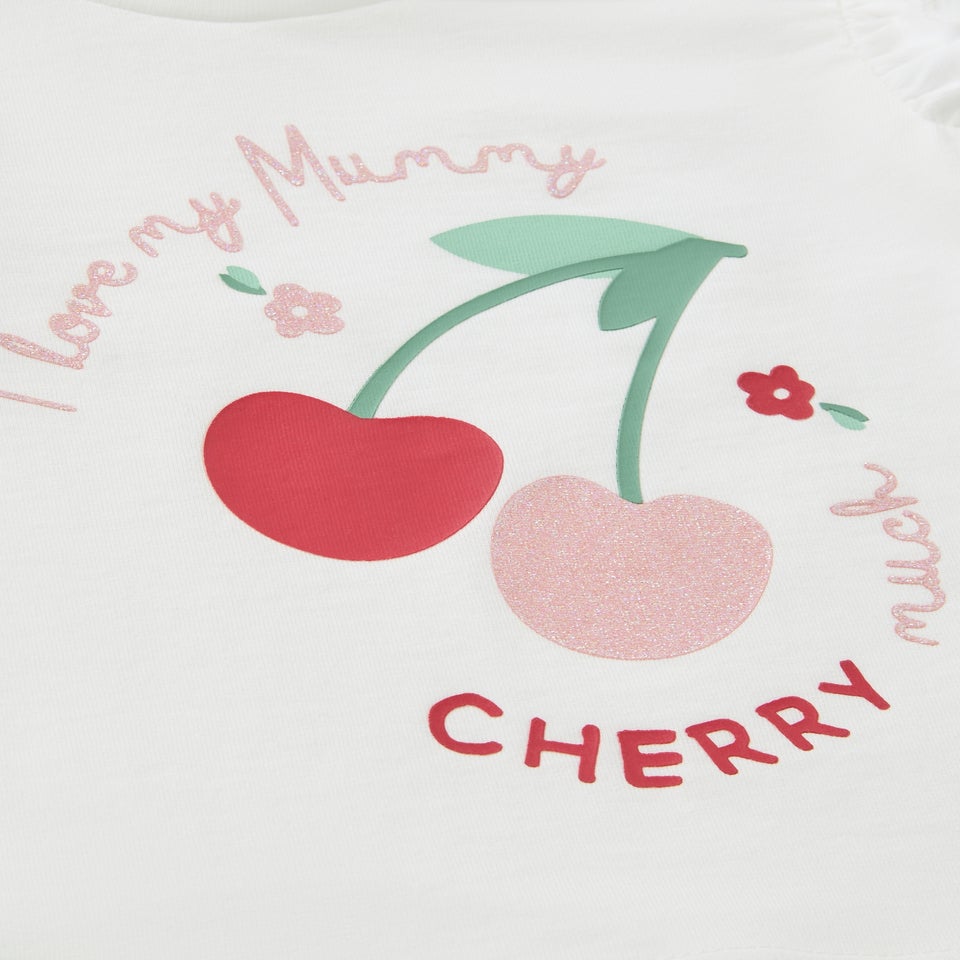 Baby White Cherry Mummy Top (Newborn-23mths)