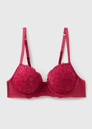 Burgundy Lace Detail Full Bra