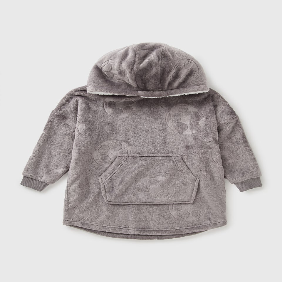Boys Grey Football Snuggle Hoodie (3-13yrs)