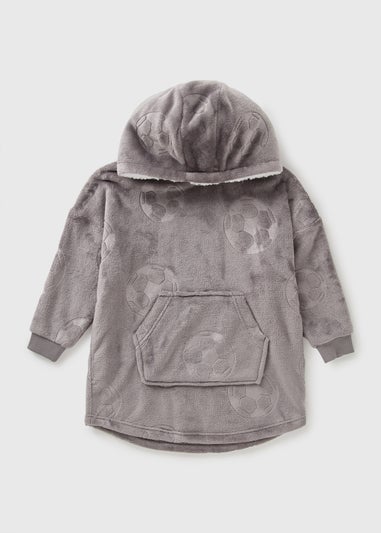 Boys Grey Football Snuggle Hoodie (3-13yrs)