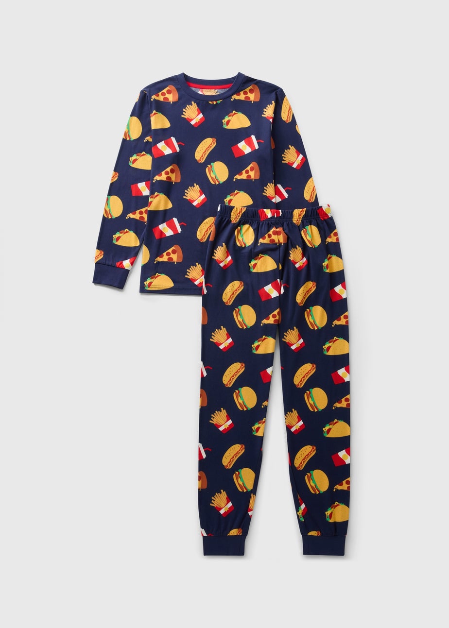Boys Food Print Soft Touch Pyjama Set (7-13yrs)