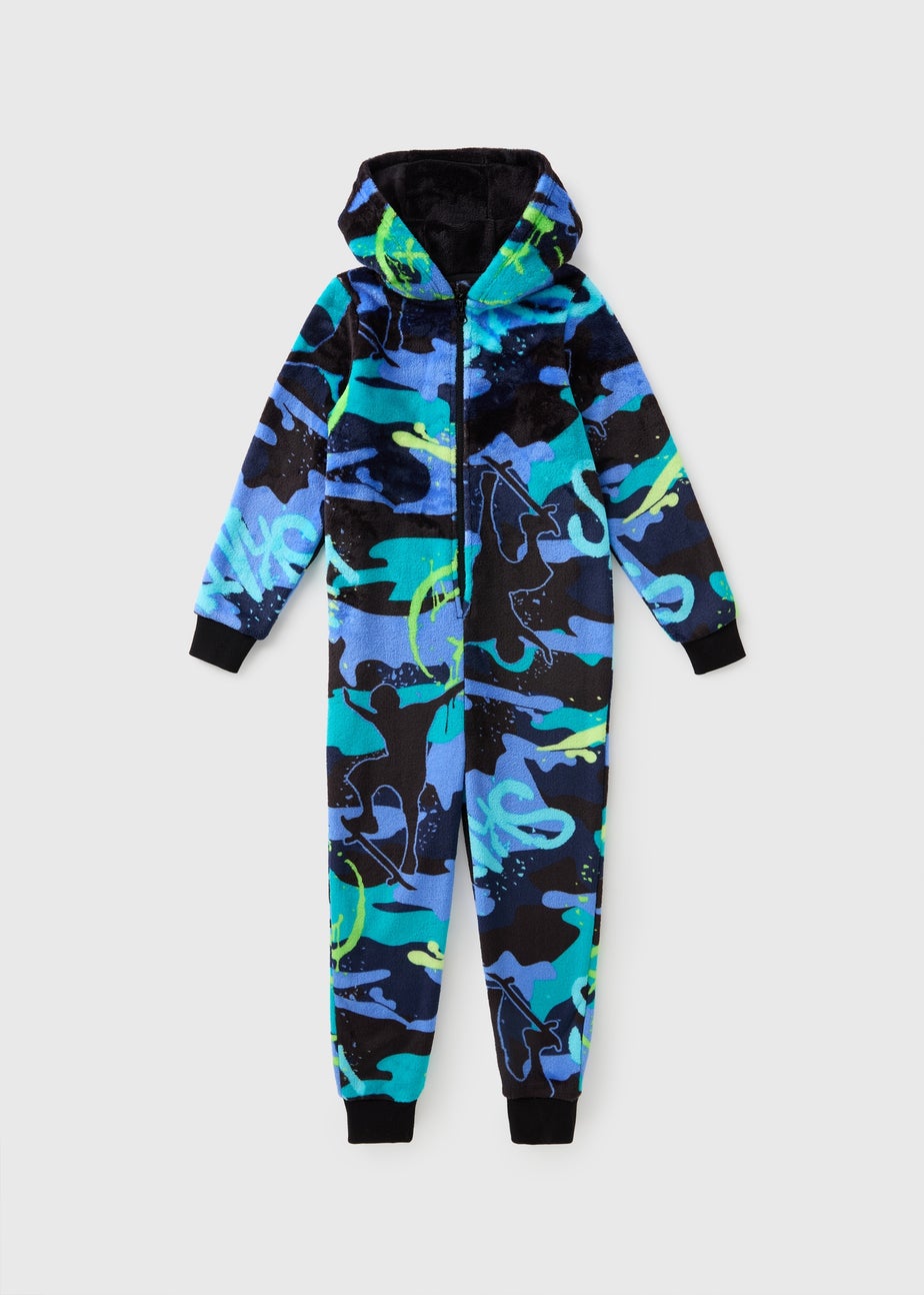 Boys Blue Skate Onesie (7-15yrs)