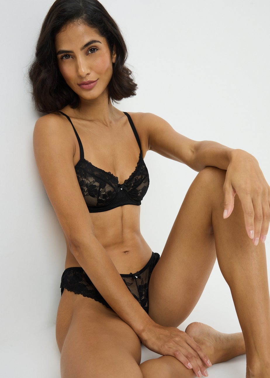 Black Non Padded Bra & Knickers Set