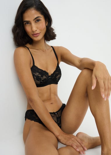 Black Non Padded Bra & Knickers Set