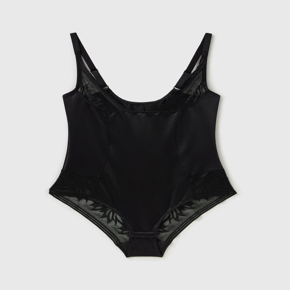 Black Firm Control Shaping Wear Your Own Bra Bodysuit