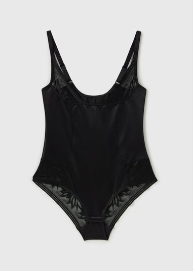 Black Firm Control Shaping Wear Your Own Bra Bodysuit