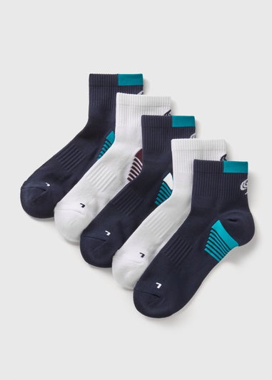 Souluxe 5 Pack Navy Sports Socks