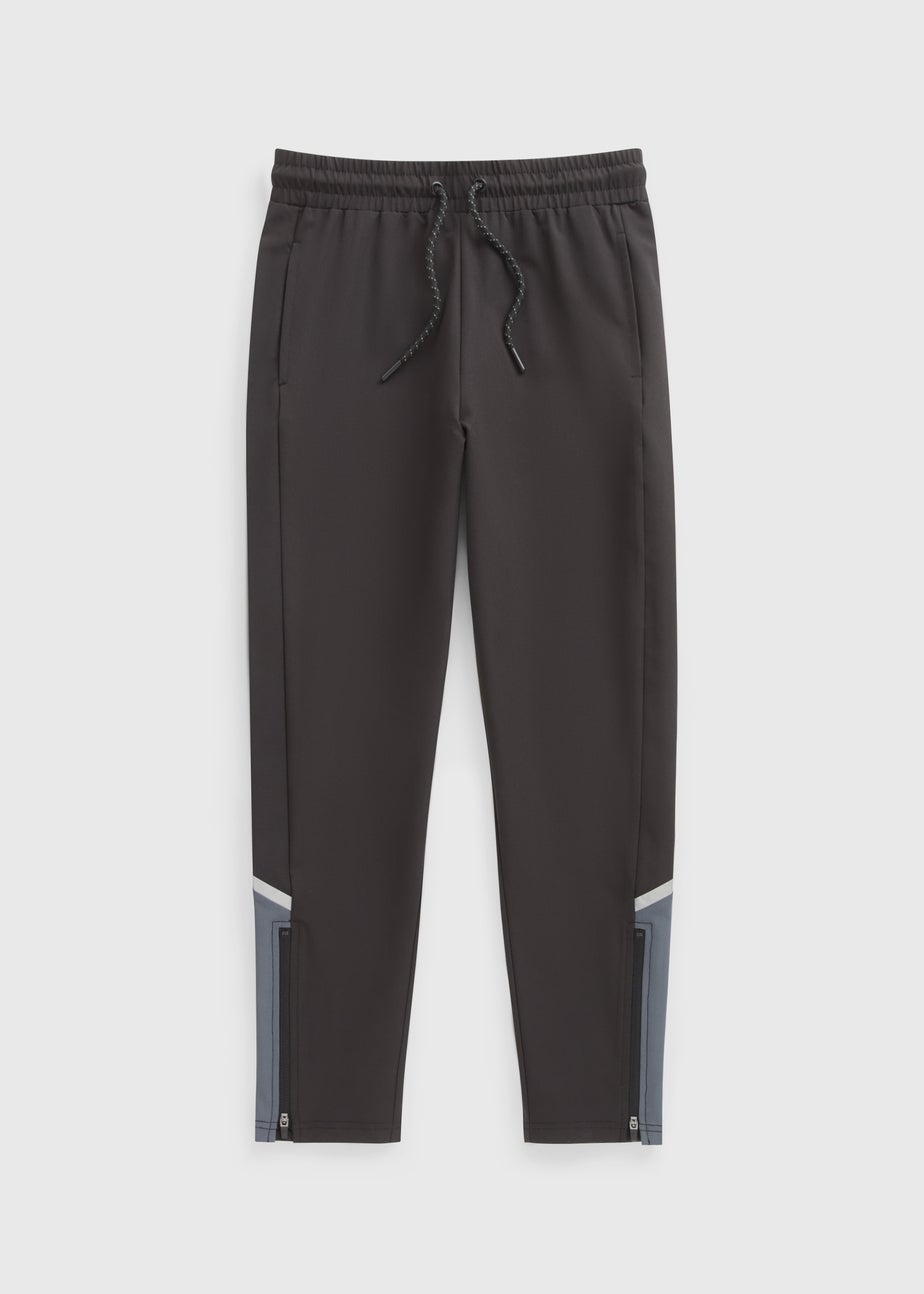 Boys Black Woven Panel Joggers (7-15yrs)