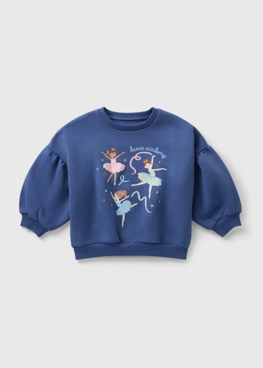 Girls Blue Ballerina Sweatshirt