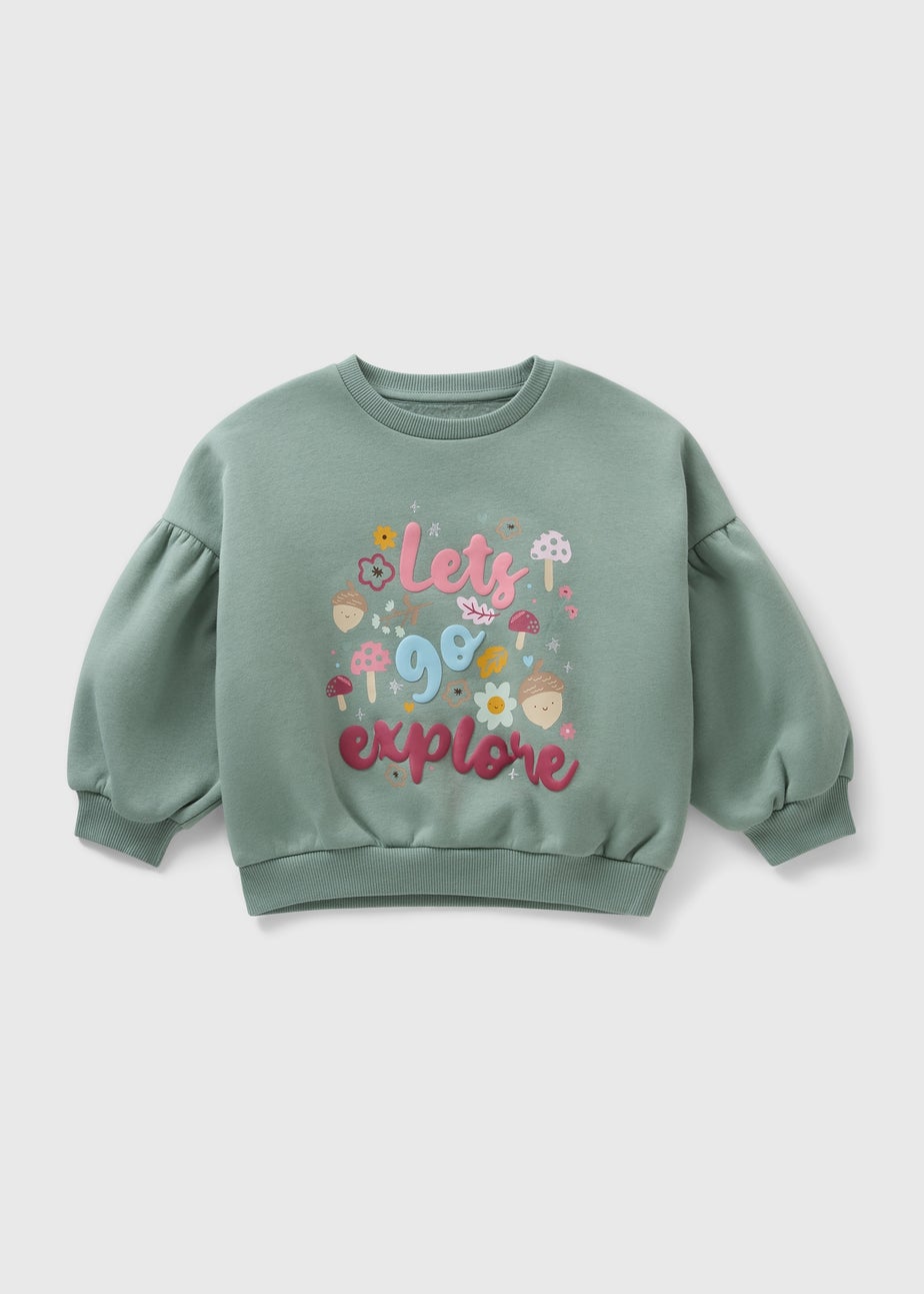 Girls Green Explore Sweatshirt (1-7yrs)