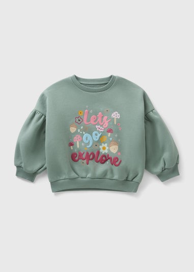 Girls Green Explore Sweatshirt (1-7yrs)