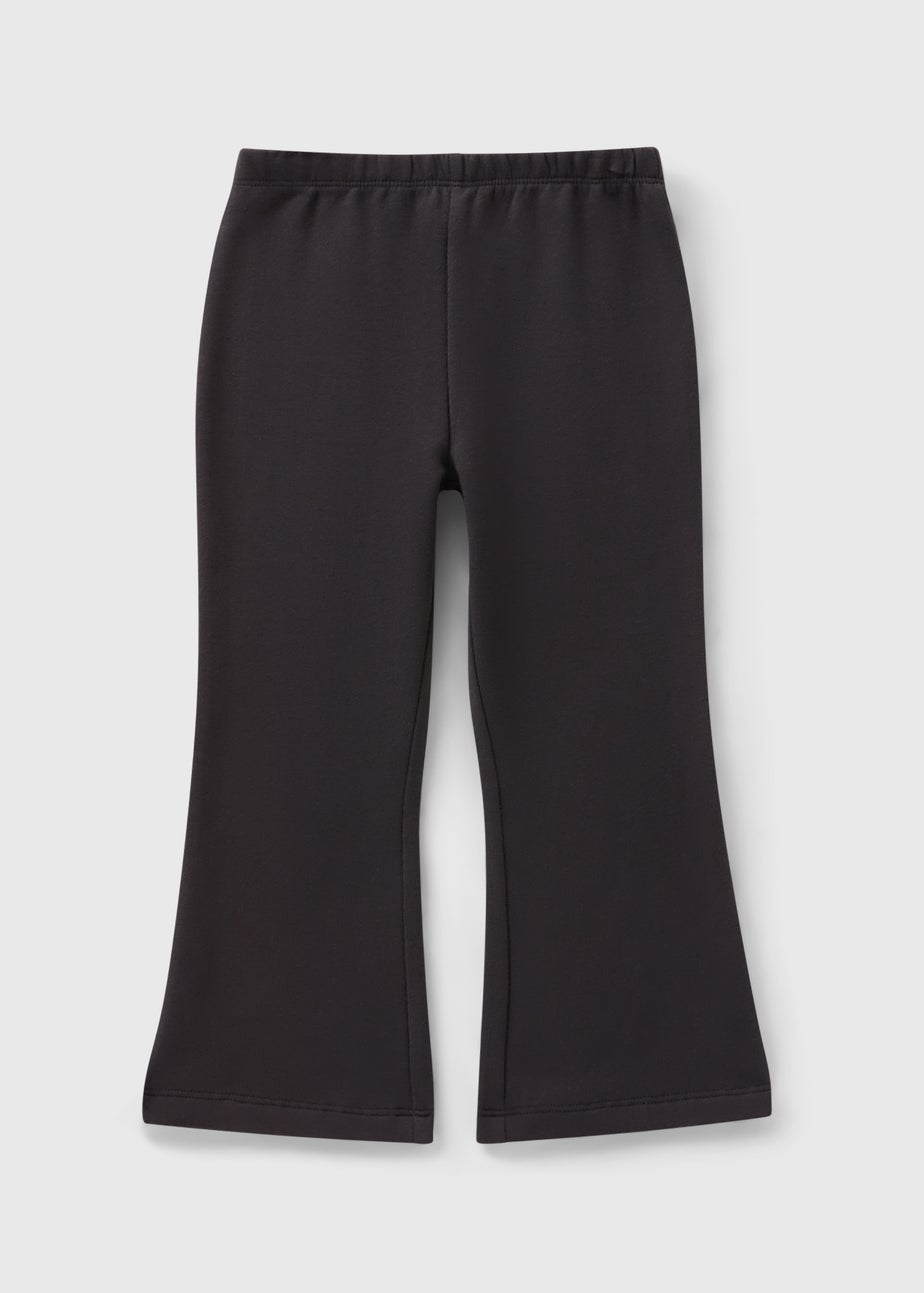 Girls Charcoal Grey Brushed Flare Trousers (1-7yrs)