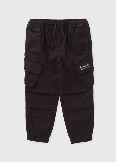 Boys Black Ripstop Cargo Trousers (1-7yrs)
