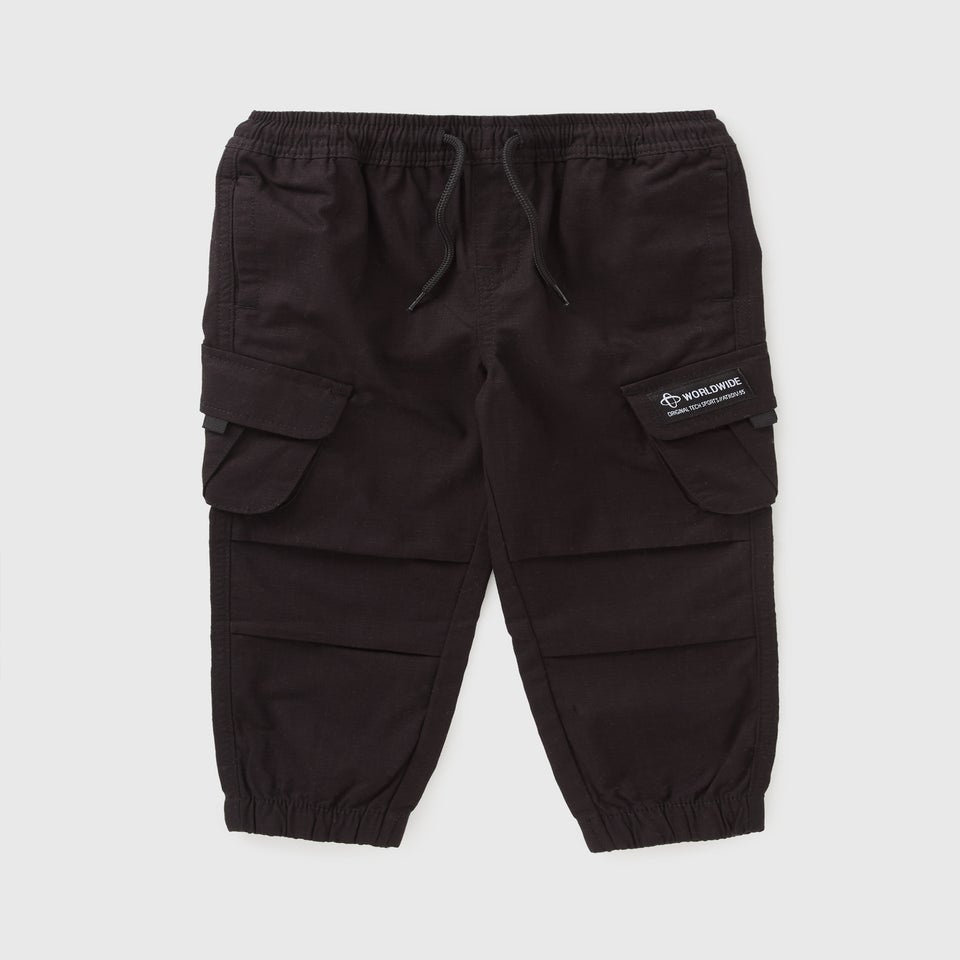 Boys Black Ripstop Cargo Trousers (1-7yrs)
