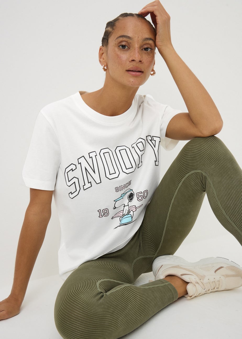 Snoopy White Summer Regular Fit T-Shirt