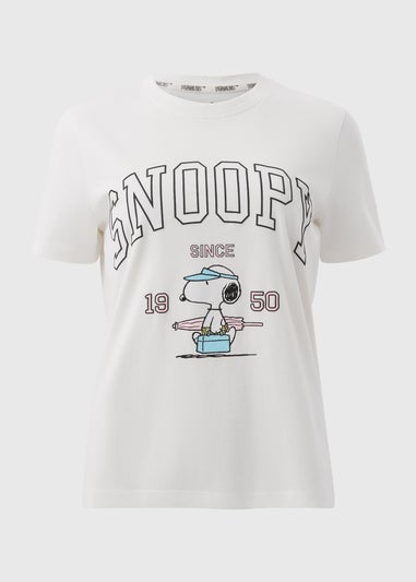 Snoopy White Summer Regular Fit T-Shirt