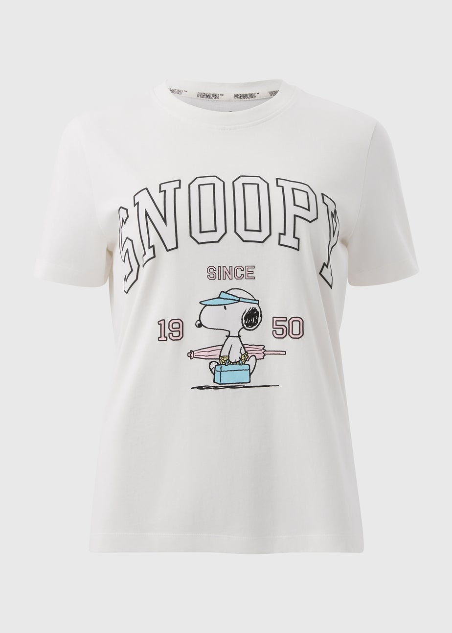 Snoopy White Summer Regular Fit T-Shirt