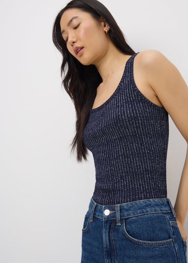 Navy Sparkle Yarn Vest Top