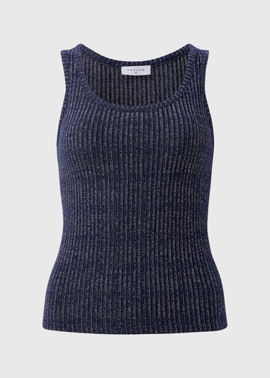 Navy Sparkle Yarn Vest Top